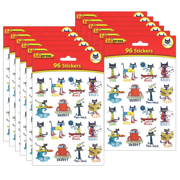 Edupress Pete the Cat Stickers, 1, 96 Per Pack, PK12 63935 - main